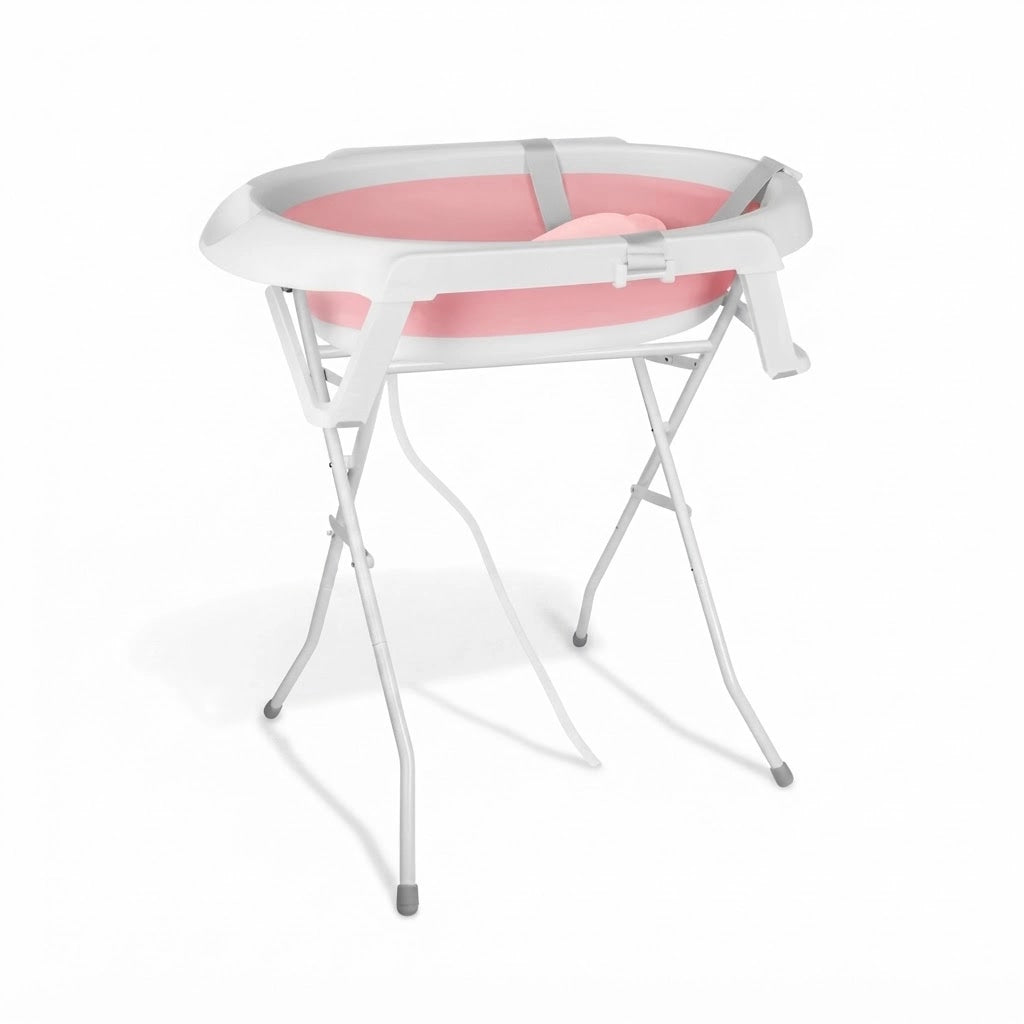 Grande Baignoire Bébé Pliable avec Support et Système d'Évacuation - Luna Rose