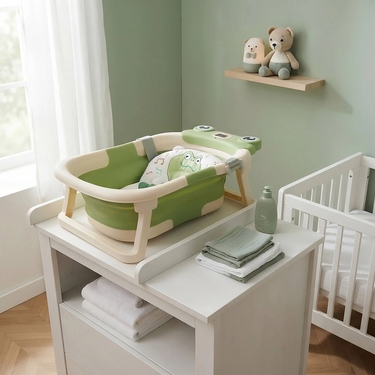 Baignoire Bébé Pliable Coâ (Vert) lifestyle