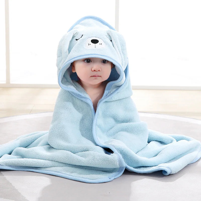 Cape de Bain Bébé Câlin (Chiot Bleu)