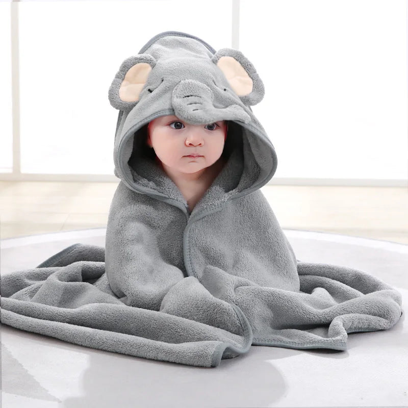 Cape de Bain Bébé Câlin (Éléphant Gris)