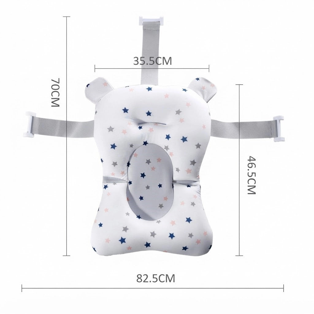 Coussin de bain bébé antidérapant (Étoile Blanche)