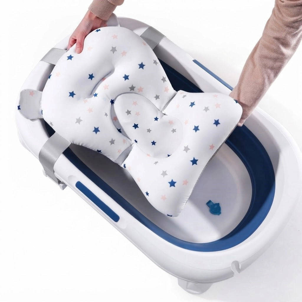 Coussin de bain bébé antidérapant (Étoile Blanche)