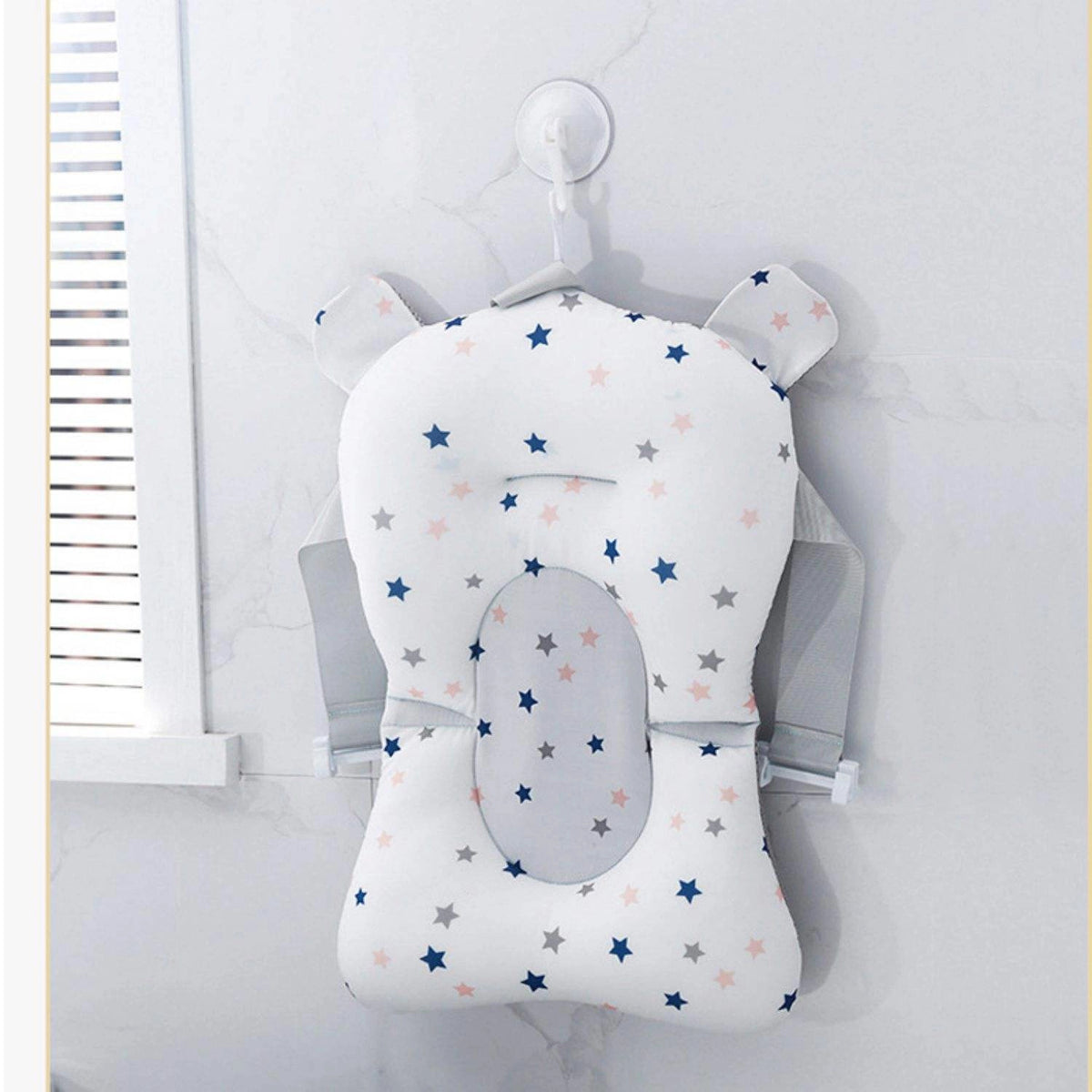 Coussin de bain bébé antidérapant (Étoile Blanche)