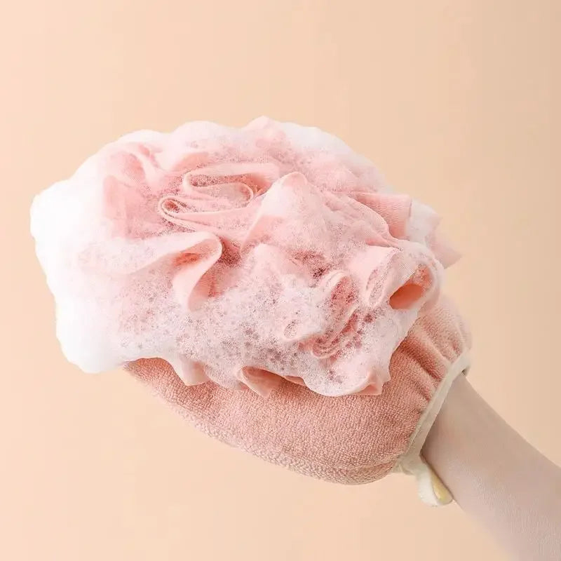Gant de Bain Bébé PE Maille Fine et Douce - Nuage Gris