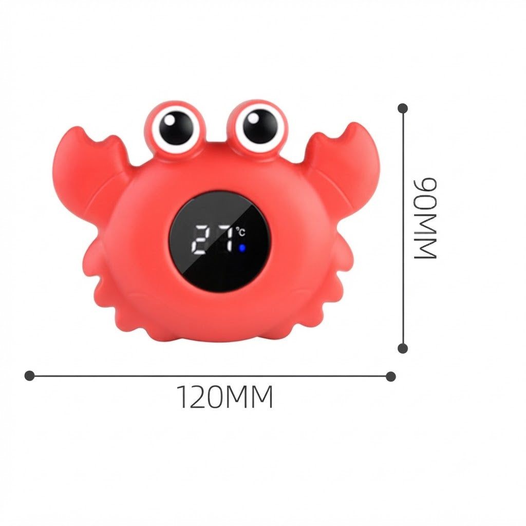 Thermomètre de bain bébé digital (Petit Crabe – Rouge Corail) dimension