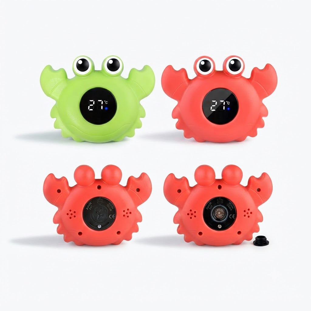 Thermomètre de bain bébé digital (Petit Crabe – Rouge Corail) dos
