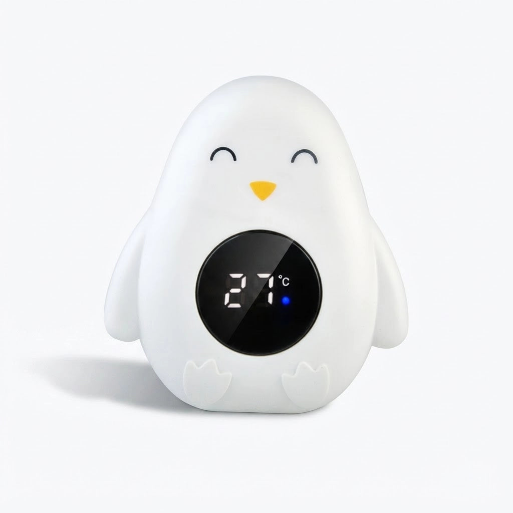 Thermomètre de bain bébé digital (Pingouin – blanc) studio