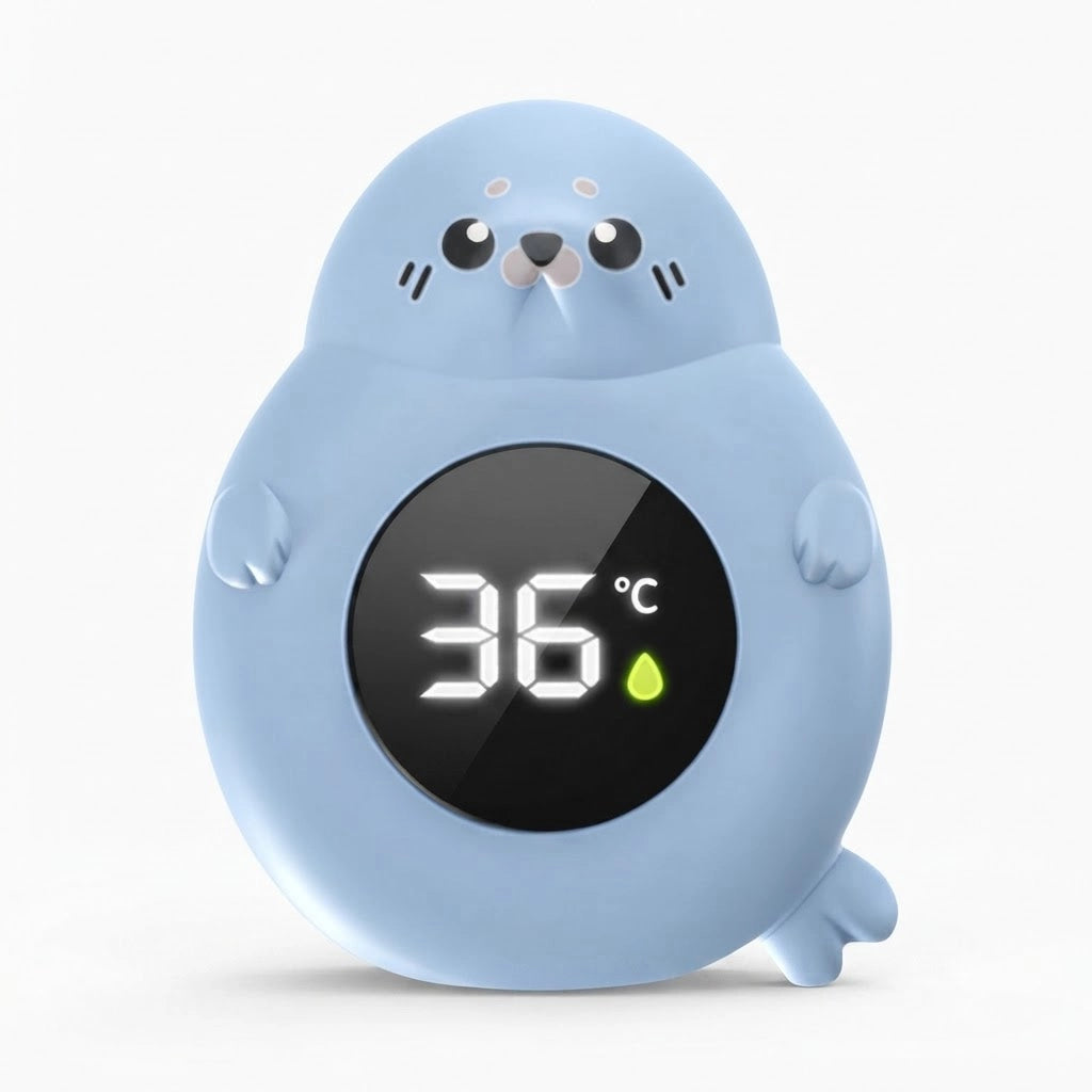Thermomètre de bain bébé digital flottant (Bébé Phoque Bleu) studio