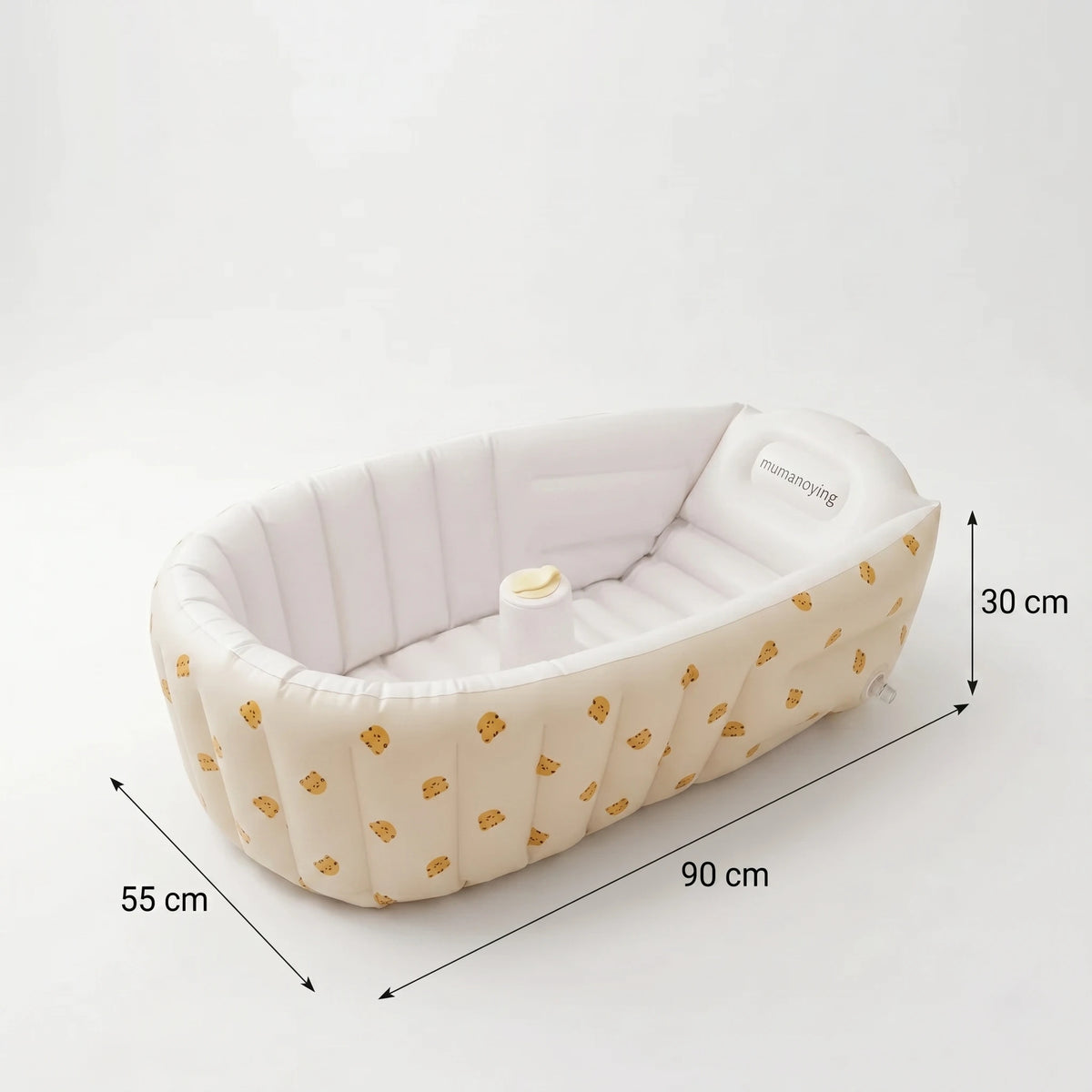 Baignoire Gonflable Bébé avec Pompe Intégrée et Fond Antidérapant - Bulle Tigre