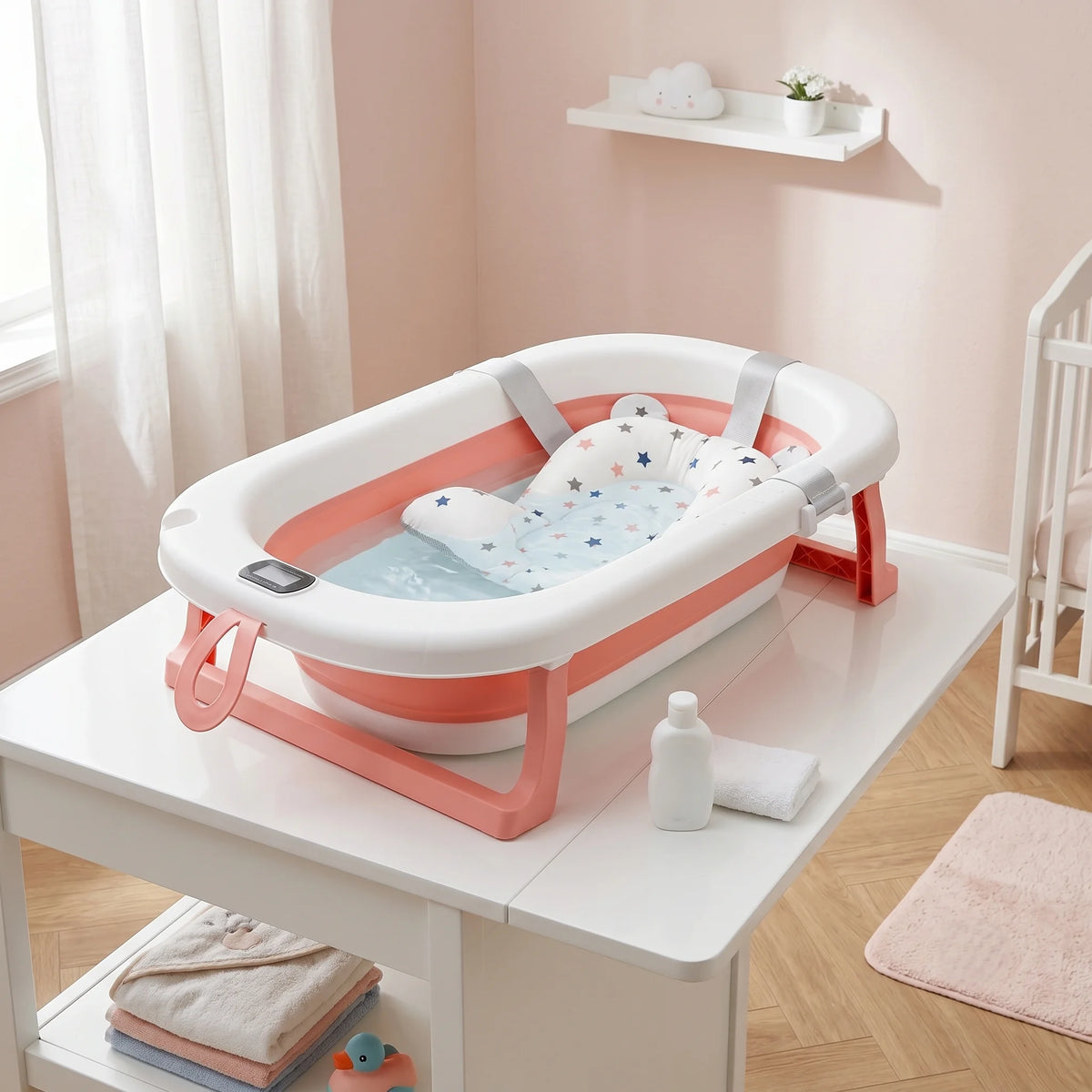 baignoire_bebe_pliable_iris_rose_lifestyle