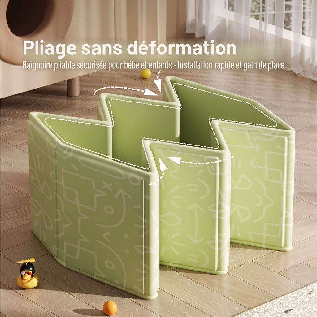 Grande Baignoire Bébé Pliable Isolation Thermique Anti-Basculement - MOVA Blanche