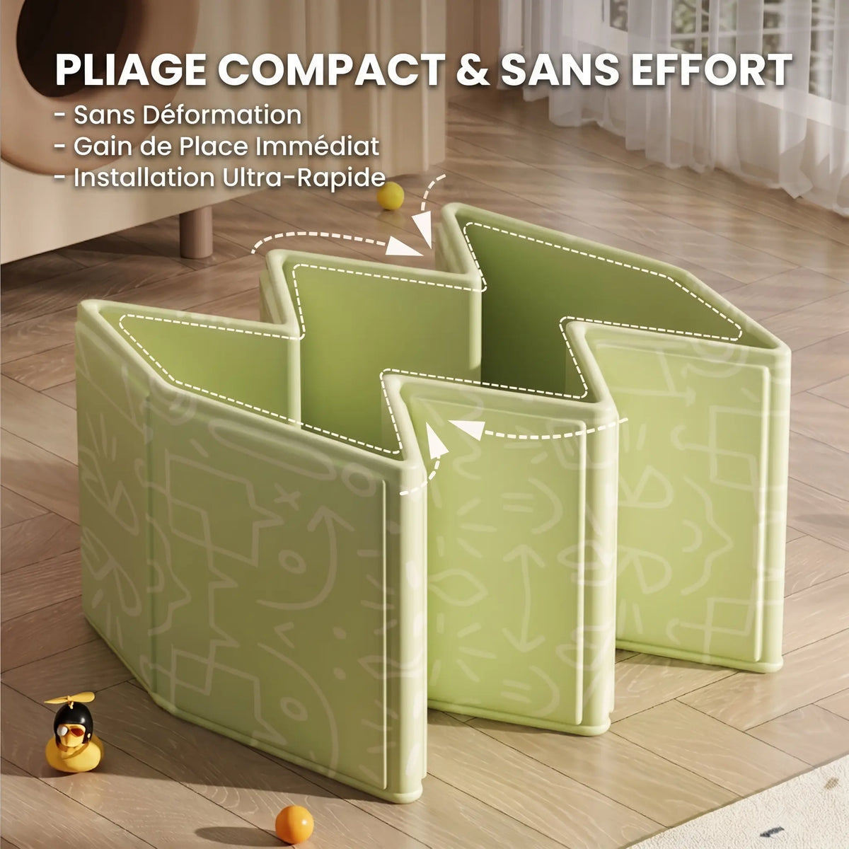 Grande Baignoire Bébé Pliable Isolation Thermique Anti-Basculement - MOVA Vert