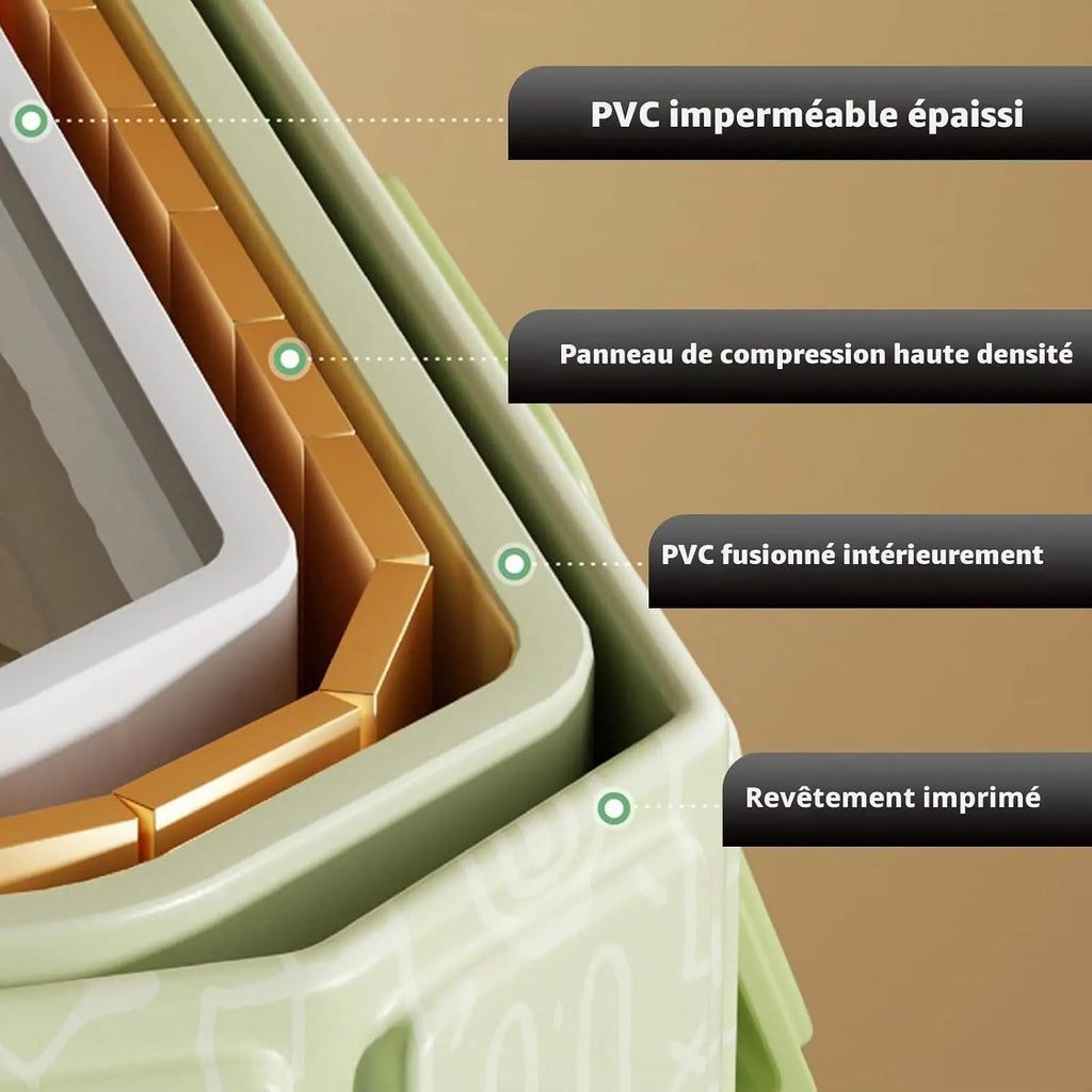 Grande Baignoire Bébé Pliable Isolation Thermique Anti-Basculement - MOVA Blanche